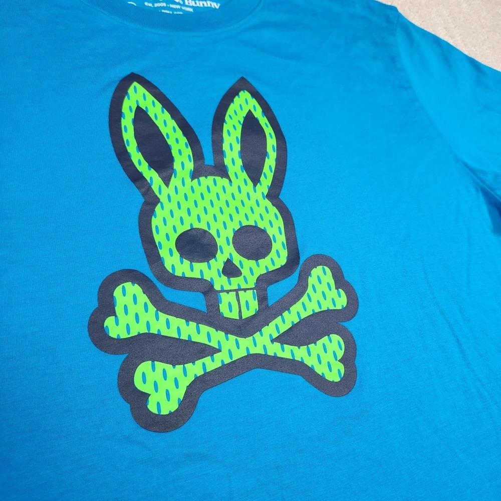 Psycho Bunny Shirt Men 6 Jordan Mesh Tee Blue Pima Cotton Wealth NEW - Picture 3 of 12